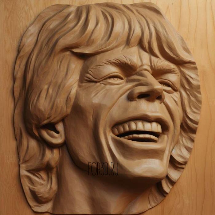 MICK JAGGER 4 stl model for CNC